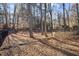 A fenced-in leafy backyard with mature trees offering shade and privacy at 14115 Allison Dr, Raleigh, NC 27615