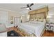 Spacious main bedroom featuring a well-dressed bed, white dresser, and neutral decor at 14115 Allison Dr, Raleigh, NC 27615