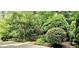 Beautiful front yard with many mature trees and manicured bushes at 216 Copper Beech Ct, Chapel Hill, NC 27517