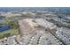 A birds-eye view of the new construction homes surrounding a nature preserve at 316 Arch Canyon Cir, Zebulon, NC 27597