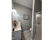 Bathroom featuring a standing shower, a small vanity, and neutral colors at 4051 Silk Hope Gum Springs Rd, Pittsboro, NC 27312