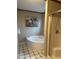 Comfortable bathroom with a corner tub, standing shower, and tiled floors at 4051 Silk Hope Gum Springs Rd, Pittsboro, NC 27312