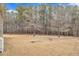 Backyard with dried grass and mature trees, offering privacy at 6509 Sunset Manor Dr, Wake Forest, NC 27587