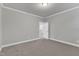 Inviting bedroom with gray walls and carpeted floors, creating a cozy atmosphere at 6509 Sunset Manor Dr, Wake Forest, NC 27587