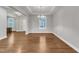 Dining room showcases hardwood floors, a tray ceiling, and an open layout for seamless entertaining at 6509 Sunset Manor Dr, Wake Forest, NC 27587