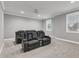 Spacious theater room with comfortable, modern seating and a projector for movie nights at 6509 Sunset Manor Dr, Wake Forest, NC 27587
