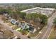 Aerial view showcasing the neighborhood's layout and proximity to local shopping centers and roadways at 8304 Bellingham Cir, Raleigh, NC 27615