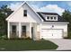 Charming craftsman-style home with white siding, stone accents, two-car garage, and inviting front porch seating at 104 N Stonemill Trl # Homesite 253, Clayton, NC 27520