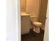 Bathroom featuring tile floors, modern vanity and toilet with glass shower at 1404 Malcus Ct # 56, Fuquay Varina, NC 27526