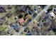 An aerial view of a residential neighborhood showcasing the surrounding greenery at 1516 Park Ln, Hillsborough, NC 27278
