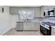 Updated kitchen featuring stainless steel appliances, gray cabinets and lots of natural light at 210 Monk Rd, Durham, NC 27704