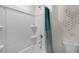 Bright bathroom showcasing a shower/tub and a geometric wall decor at 273 Hawksmoore Ln, Lillington, NC 27546