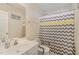 Bathroom featuring a single vanity and a shower with a decorative curtain at 702 Blue Lake Dr, Mebane, NC 27302