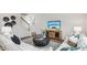Spacious living room with a comfortable sofa, modern decor, and a staircase leading upstairs at 78 Fair Child Rd, Spring Lake, NC 28390