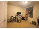 Comfortable bedroom with desk, chair, carpet and neutral walls at 1513 E Franklin St # C129, Chapel Hill, NC 27514