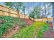 Spacious backyard surrounded by a wooden fence, offering privacy and a serene outdoor space at 1604 Malta Ave, Raleigh, NC 27610