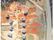 Aerial view of the lot shows its location within a developing neighborhood at 4881 Grosbeak Ct, Mebane, NC 27302