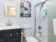 Cozy bathroom with shower-tub, modern vanity, and stylish decor at 512 Trail Of Merlin, Garner, NC 27529