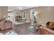Inviting living space featuring an open floor plan, modern finishes, and a cozy seating area at 6 Kersey Ct, Durham, NC 27713
