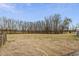 Large open field with a tree line as the back border of the property and a small shed in the distance at 9550 Silk Hope Liberty Rd, Siler City, NC 27344