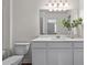 Bathroom features a modern vanity with sleek countertop and white fixtures at 2113 Trailside Dr, Durham, NC 27704