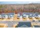Aerial view of a neighborhood featuring well-maintained homes and lush trees at 349 Shadow Falls Dr, Wendell, NC 27591