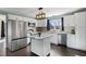 Modern kitchen features stainless steel appliances, granite countertops, and a central island with pendant lighting at 55 Daniel Harris Rd, Henderson, NC 27537