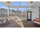 Relaxing screened-in porch with wood floors, comfortable seating, and scenic outdoor views at 729 Daniel Ridge Rd, Wendell, NC 27591