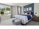 Charming bedroom features a baseball themed decor with a comfortable bed and natural lighting at 79 Willow Cameron Way, Angier, NC 27501