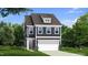 Two-story home with a dark gray facade, complemented by white trim and a covered front entrance at 79 Willow Cameron Way, Angier, NC 27501