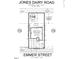 Detailed lot plan showing property boundaries, building footprint, and street access at 921 Emmer St, Rolesville, NC 27571