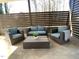 Outdoor patio with a cozy seating arrangement, perfect for relaxing and entertaining at 419 Second St, Apex, NC 27502