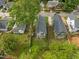 Aerial view of two homes with a well-manicured yard at 5 Bart St, Raleigh, NC 27610
