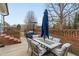 Backyard outdoor patio with dining furniture at 610 Brownstone Rd, Gibsonville, NC 27249