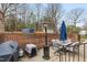 Backyard outdoor patio with furnishings at 610 Brownstone Rd, Gibsonville, NC 27249