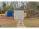 Backyard sheds featuring a small stone pathway at 610 Brownstone Rd, Gibsonville, NC 27249