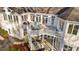 Aerial view of a white brick house with decks and patios at 1002 Pleasant Dr, Mebane, NC 27302