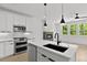 Kitchen featuring white cabinets, stainless appliances, and modern countertops at 140 E End Ave # 2, Durham, NC 27703