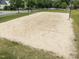 Aerial view of a community sand volleyball court surrounded by grass at 1400 Gathering Park Cir # 202, Cary, NC 27519