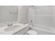Clean bathroom featuring a shower/tub combination and a modern vanity at 1662 Piney Fls Dr, Wendell, NC 27591