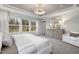 Bright main bedroom with a spacious layout, dresser, and scenic views from the windows at 3406 Pelican Ln, Durham, NC 27703