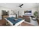 Entertaining game room featuring a pool table, a cozy sofa, and a stylish wet bar area at 8621 Bishop Pine Ln, Wake Forest, NC 27587