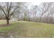 Backyard featuring a storage shed and plenty of trees and greenery, perfect for outdoor enjoyment at 2010 Twin Acres Rd, Clayton, NC 27520