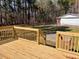 View from a wooden deck overlooking a spacious yard, providing an inviting outdoor living space at 613 Sexton Ave, Zebulon, NC 27597