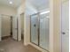 Bathroom with tile floors, walk-in shower, linen closet and private toilet area at 88 E Victory View Ter, Smithfield, NC 27577