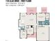 First floor plan featuring living room, dining area, kitchen, bedrooms, baths, laundry, garage, wood deck, and concrete patio at 110 Lilac Dr, Franklinton, NC 27525