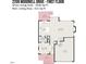 This is the first floor floorplan of 2209 Woodnell Drive, showing the kitchen, living room, dining room and deck at 2209 Woodnell Dr, Raleigh, NC 27603