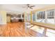 Open floor plan showcasing the living area with a modern kitchen island and appliances at 2209 Woodnell Dr, Raleigh, NC 27603