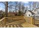 Wooden deck offers an excellent view of the backyard and surrounding trees at 2908 Basswood Dr, Raleigh, NC 27610