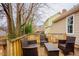 Relaxing deck area furnished with comfortable seating, ideal for outdoor entertaining and leisure at 3320 Derbyshire Pl, Raleigh, NC 27604